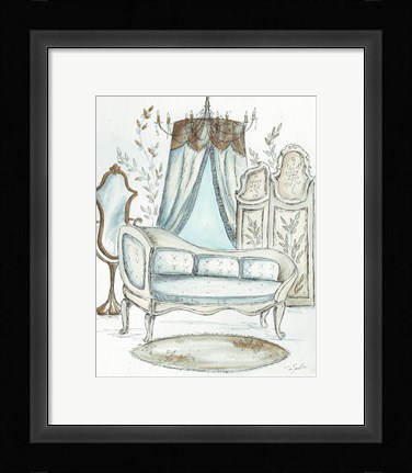 Framed French Dressing Room II Print