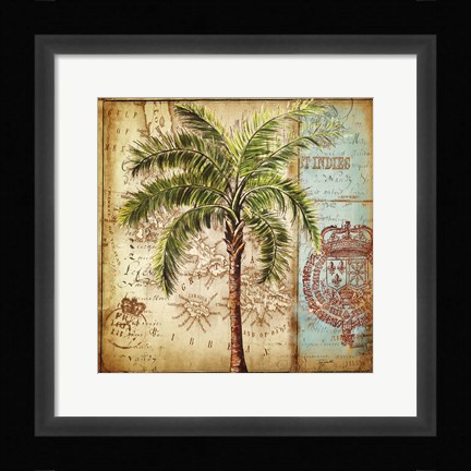 Framed Antique Nautical Palms II Print
