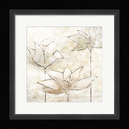 Framed Floral Sketch I Print