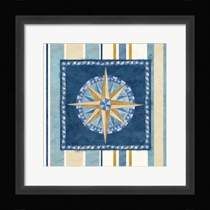 Framed Nautical Stripe I Print