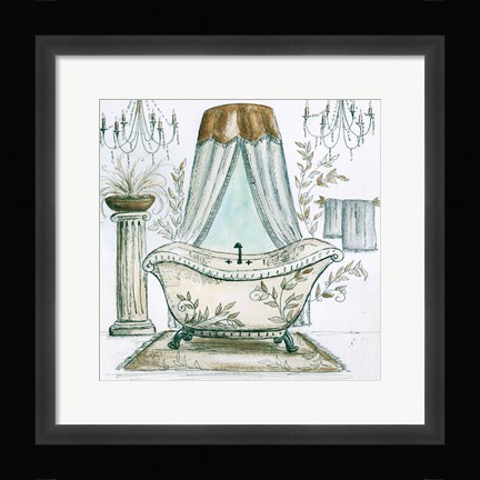 Framed French Bath Sketch I (tub) Print