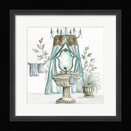 Framed French Bath Sketch II (sink) Print