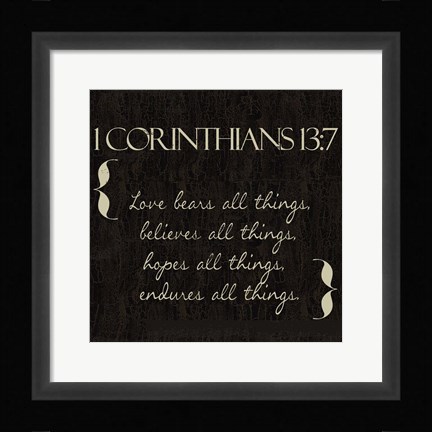 Framed 1 Corinthians 13-7-NKV Print