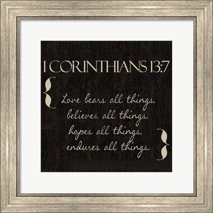 Framed 1 Corinthians 13-7-NKV Print
