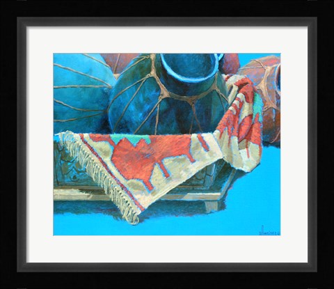 Framed Blue Pots 3 Print