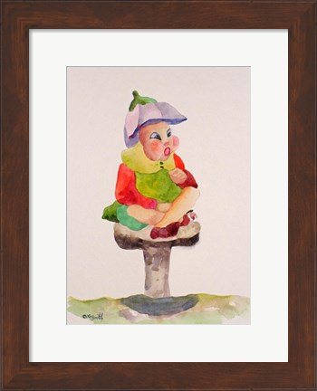 Framed Leprechaun Mushroom Print