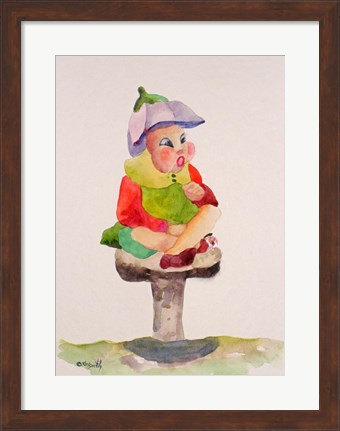 Framed Leprechaun Mushroom Print