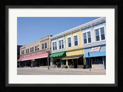 Framed USA, Wisconsin, Manitowoc, Main Street Print