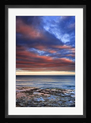 Framed Wisconsin Sunrise on shore of Lake Michigan Print