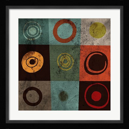 Framed Tiles Circles Print