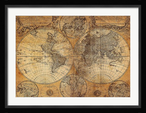 Framed Vintage Map Print