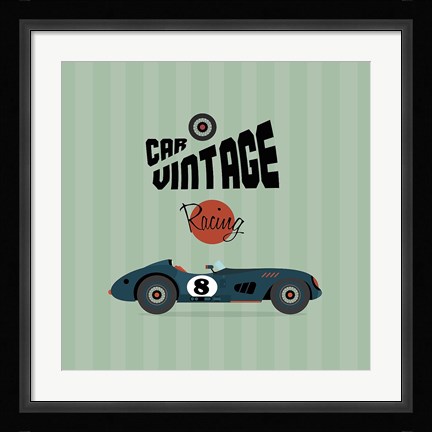 Framed Vintage Racing 1 Print