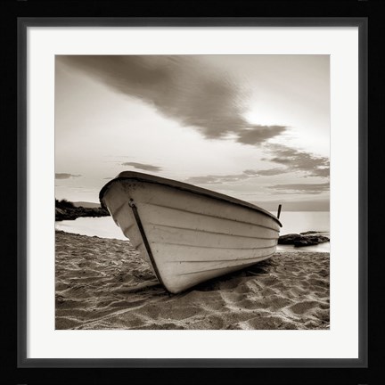 Framed Boat on the Beach Print