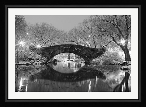 Framed Bridge in Winter Print
