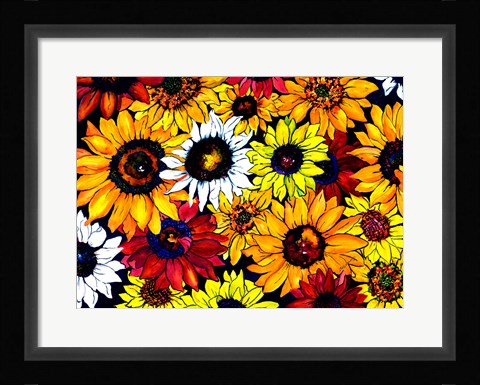 Framed Sunflower Mix Print