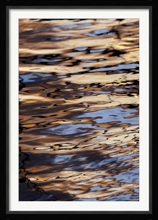 Framed Abstract sunrise reflection on water, Havana Harbor, Havana, Cuba Print