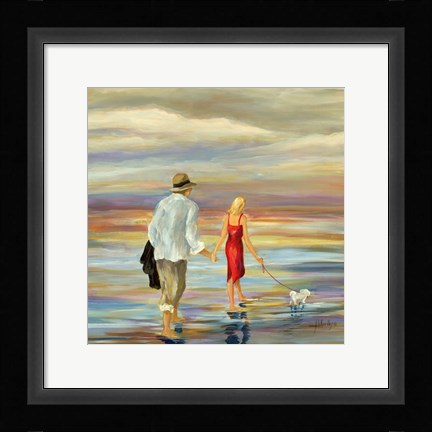 Framed Walking Down the Shore Print