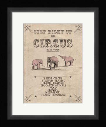 Framed Vintage Circus I Print