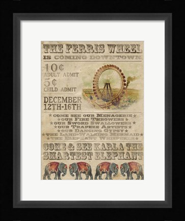 Framed Vintage Circus IV Print