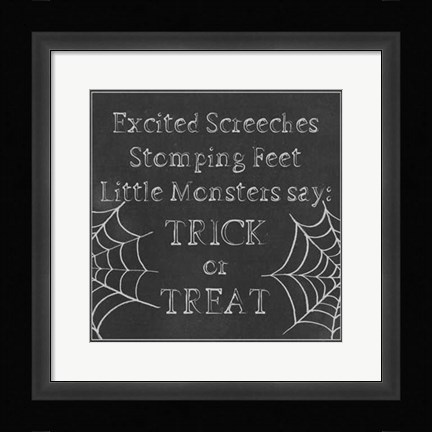 Framed Spooky Chalkboard I Print