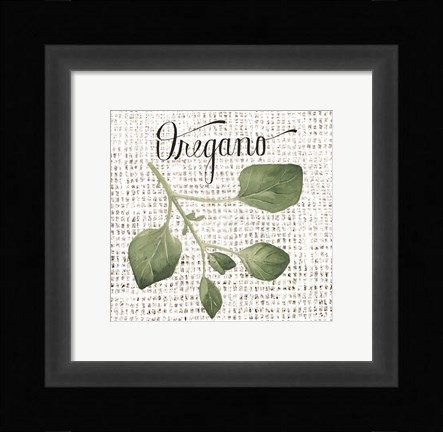 Framed Burlap Herbs II Print