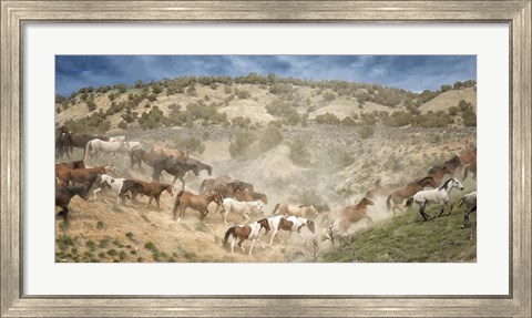 Framed Moving the Herd Print