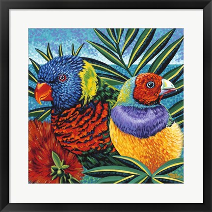 Framed Birds in Paradise II Print