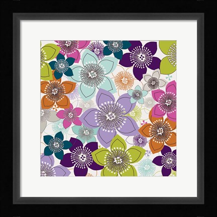 Framed Boho Floral I Print