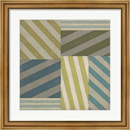 Framed Nautical Stripes I Print