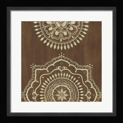 Framed Weathered Mandala I Print