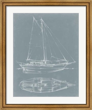 Framed Yacht Sketches III Print