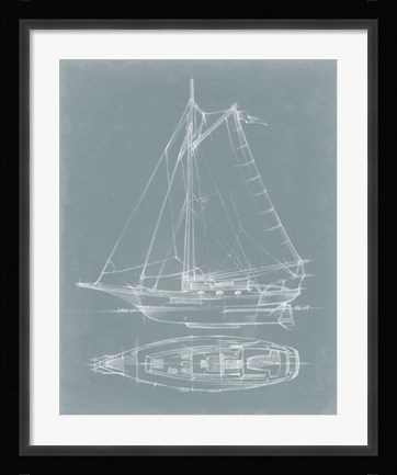 Framed Yacht Sketches IV Print