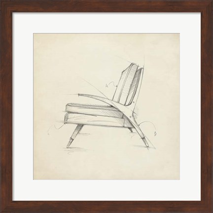 Framed Mid Century Furniture Design II Print