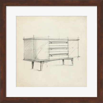 Framed Mid Century Furniture Design V Print