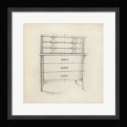 Framed Mid Century Furniture Design VII Print