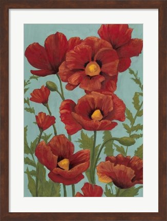 Framed Poppy Promenade I Print