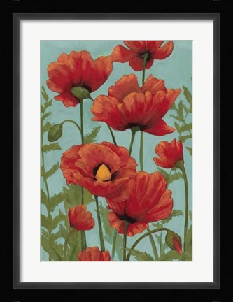 Framed Poppy Promenade II Print