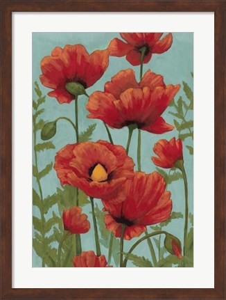 Framed Poppy Promenade II Print