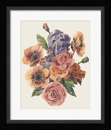 Framed Stained Glass Posy I Print