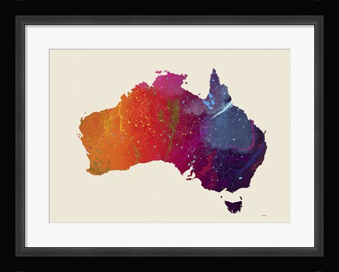 Framed Australia Map 1 Print