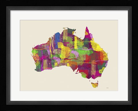 Framed Australia Map 2 Print