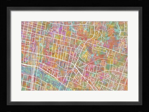 Framed Glasgow Street Map 1 Print