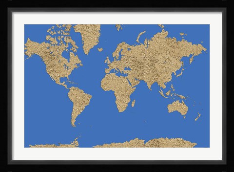 Framed World Map - Sand Dots 1 Print