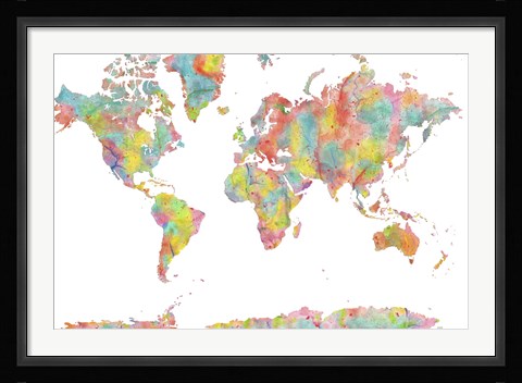 Framed World Map 1 Print
