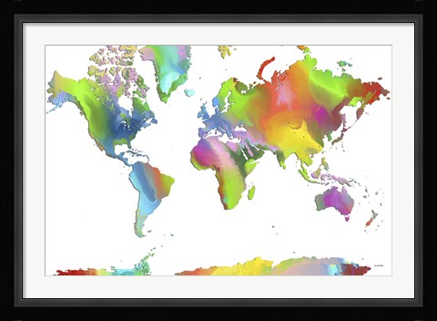 Framed World Map 2 Print