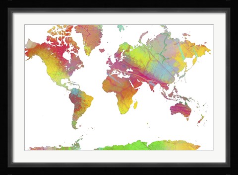 Framed World Map 6 Print