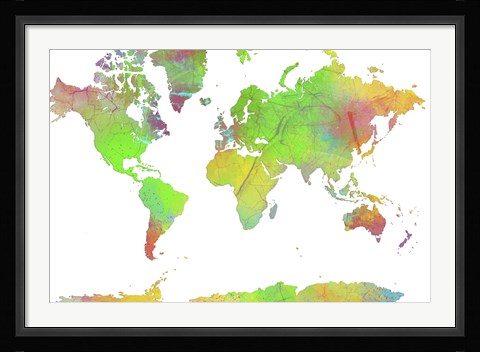 Framed World Map 7 Print
