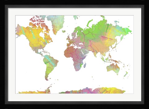 Framed World Map 8 Print