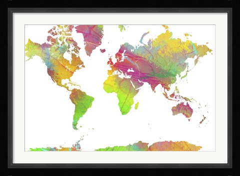 Framed World Map 9 Print