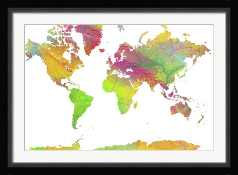 Framed World Map 10 Print